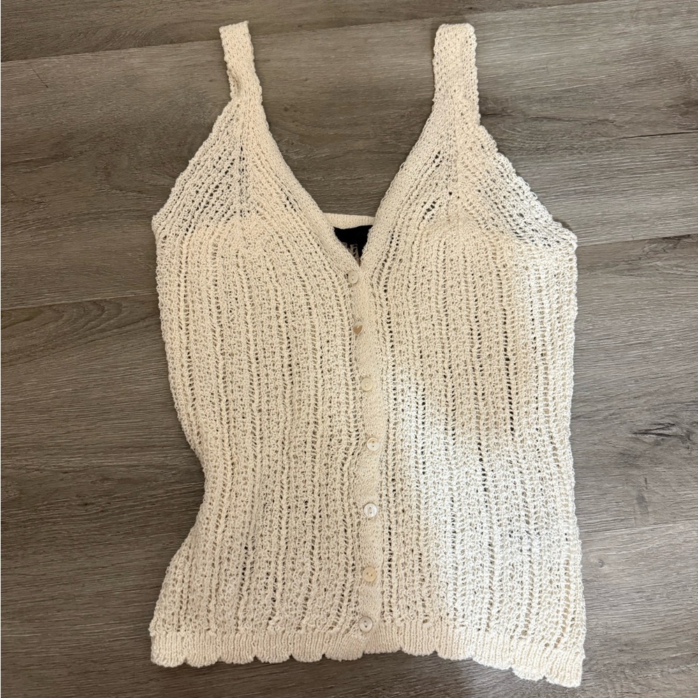 Zara Cream Knit Camisole Top